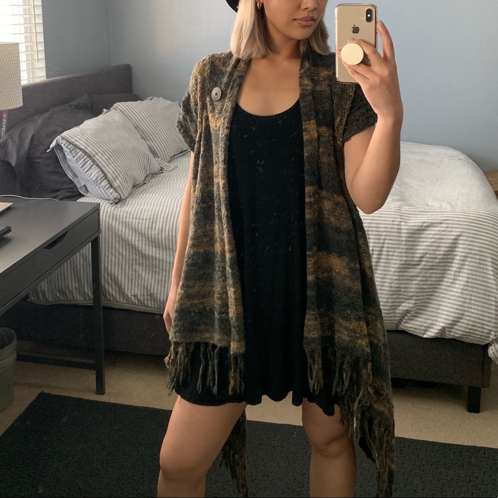 Brown/Black Wrap Cardigan from Nordstrom in OS